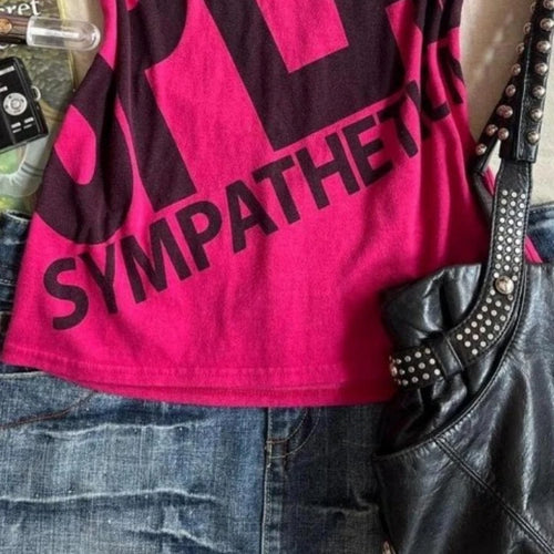 Load image into Gallery viewer, 2025 Summer Letter Printing T-shirts Y2k Aesthetic Vintage Casual Fairy Cropped Tops Women Harajuku Grunge Bodycon Rose Red Tees
