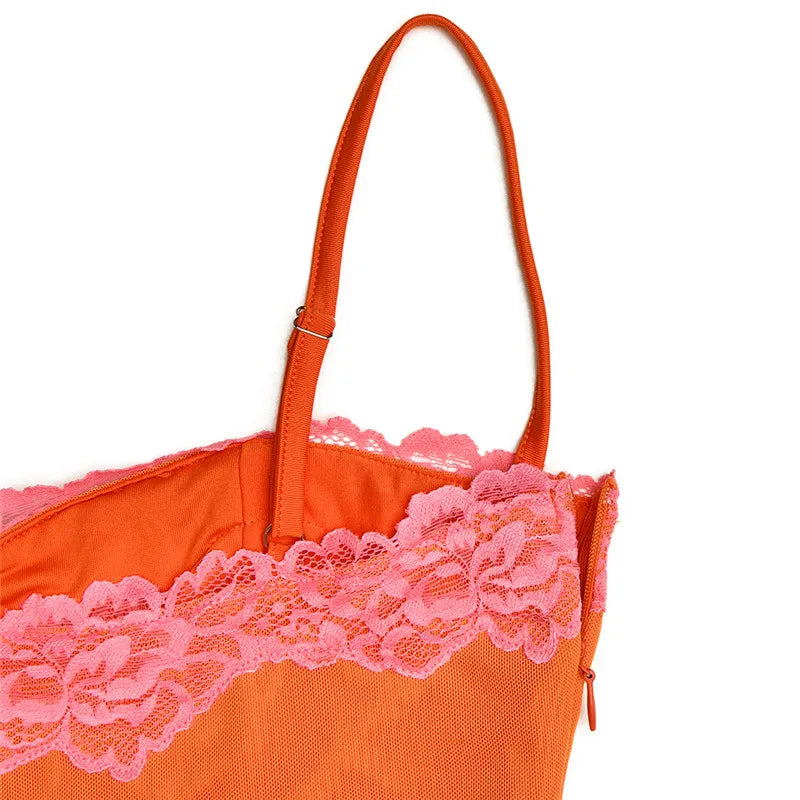 Lace Spaghetti Strap Bodycon Maxi Dress Women Gown Patchwork Fashion Sleeveless Backless Sexy Club Party Dress Elegant