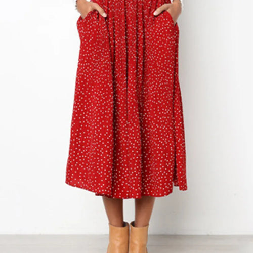 Load image into Gallery viewer, Summer Autumn Casual Chiffon Print Pockets High Waist Pleated Maxi Skirt Womens Long Skirts For Women
