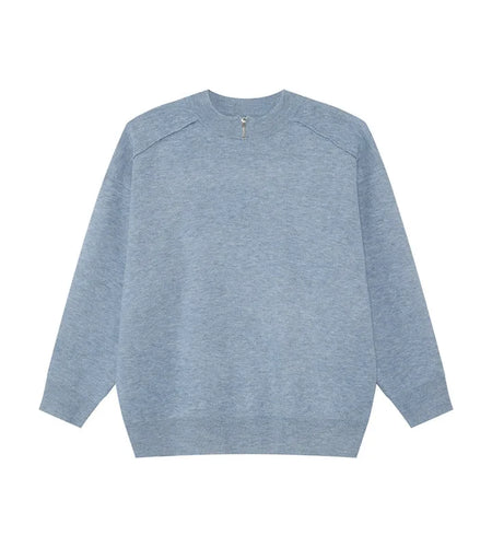 Simple Men's Knitting Tops Small Turtleneck Zipper Design Pullovers Solid Color Korean Style Casual Male Sweater New 9C8887