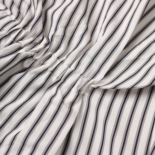 Load image into Gallery viewer, Women Striped Ribbons Irregular Elegant Blouse New Lapel Long Sleeve Shirt Fashion Tide Spring Autumn 2025 7AB8416
