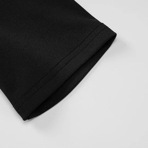 Load image into Gallery viewer, Sexy Half High Collar Half Sleeve Patchwork Mini Dress Women Slim Elegant High Waist Dress Streetwear Female Clothes
