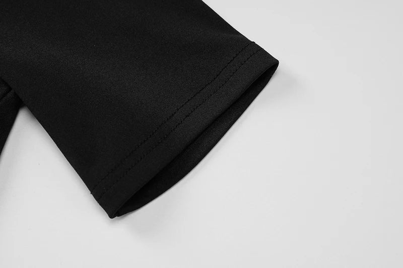 Sexy Half High Collar Half Sleeve Patchwork Mini Dress Women Slim Elegant High Waist Dress Streetwear Female Clothes