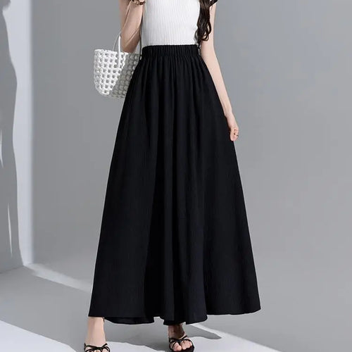 Load image into Gallery viewer, New Spring Summer White Loose Elastic High Waist Wide-leg Pants Casual Fashion Black Pleated Trousers Women Streetwear clothing
