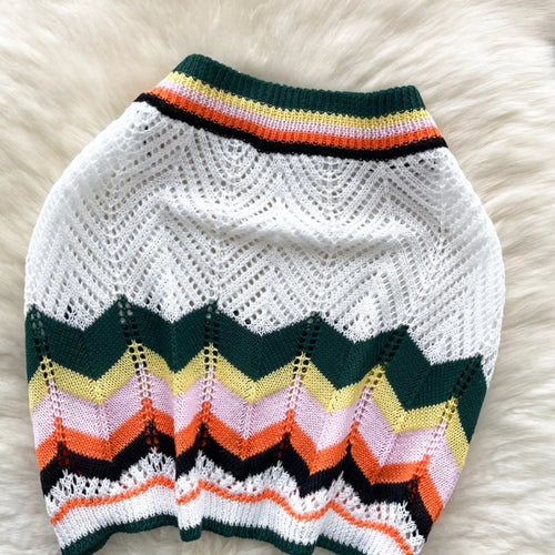 Load image into Gallery viewer, Retro Women Sets Korean Fashion White Patchwork V-neck Short Knitted Vest Tops + High Waist Wrap Hip Mini Skirts Two Piece Suits
