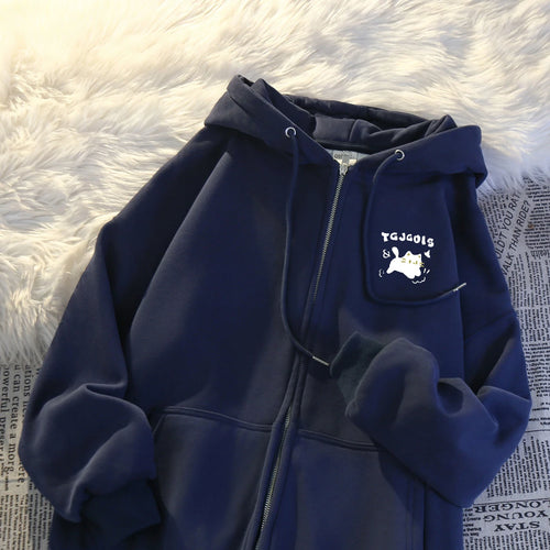 Load image into Gallery viewer, Hooded Sweatshirts for Women 2024 Ropa Mujer Thicked Oversized Jackets Y2k Tops Casual Fashion Anime Zipper Hoodies Coats 49C858
