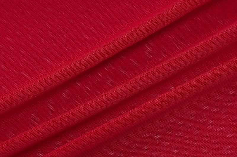 Spaghetti Strap Mesh Pleated Sexy Crop Tops Women Red Strapless Sleeveless Backless Skinny Club Tank Tops Clubwear