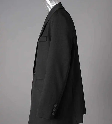 Women Black Irregular Single Button Big Size Blazer New Lapel Long Sleeve Jacket Fashion Tide Spring Autumn 2025 CPG2775