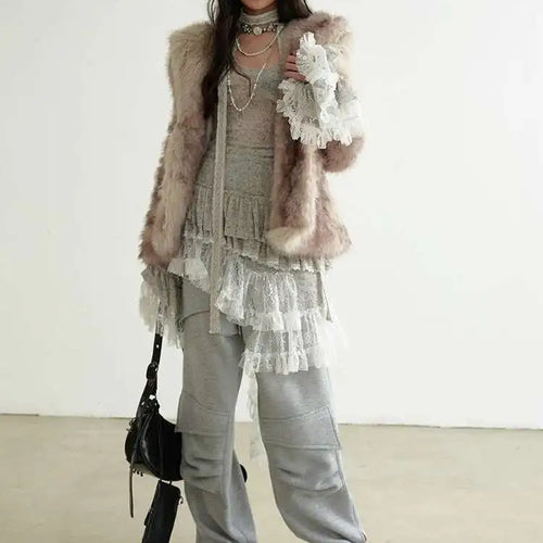 Load image into Gallery viewer, Women Perspective Irregular Mini Sweater Dress New Round Neck Long Flare Sleeve Fashion Tide Spring Autumn 2025 1DH9338
