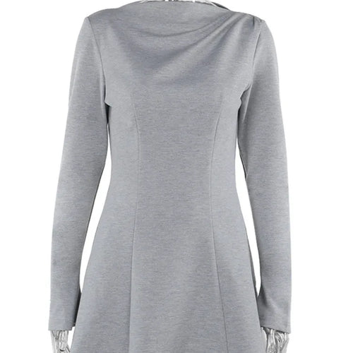 Load image into Gallery viewer, Long Sleeve High Waist Sexy Mini Dress For Women Autumn Winter New Solid O Neck Bodycon Club Party Dress Elegant
