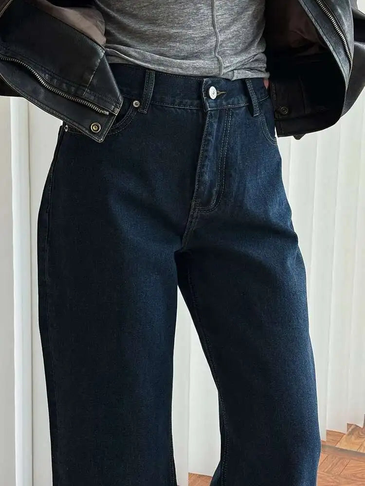 High Waist Blue Denim Casual Long Vintage Wide Leg Jeans New Women Trousers Fashion Tide Spring Autumn 2025 1DH7731