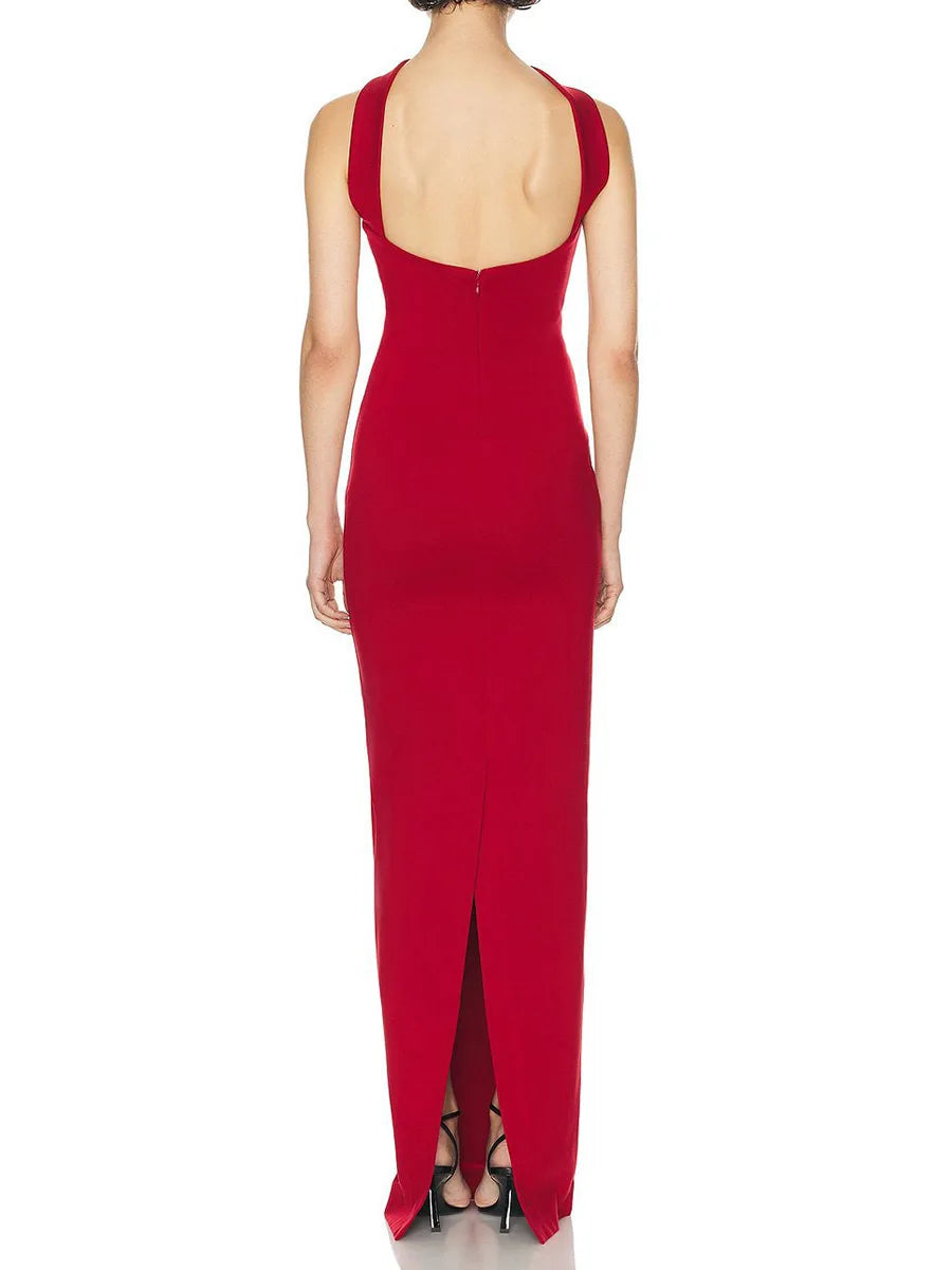 Solid Slimming Dresses For Women Strapless Sleeveless High Waist Temperament Long Dress Female Fashion Style New