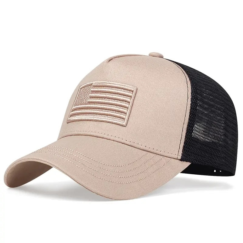 USA Flag Mesh Baseball Cap Summer Breathable Hat Men Women Tactical Hats Unisex Hip Hop Caps Outdoor Sport Trucker Hats