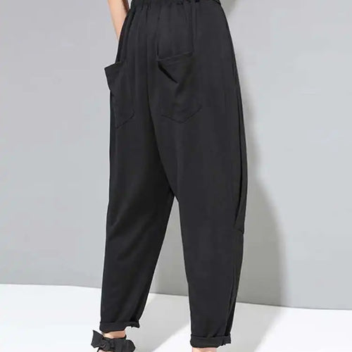 Load image into Gallery viewer, High Elastic Waist Black Pockets Casual Harem Pants New Loose Fit Trousers Women Fashion Tide Spring Autumn 2025 1DF4685
