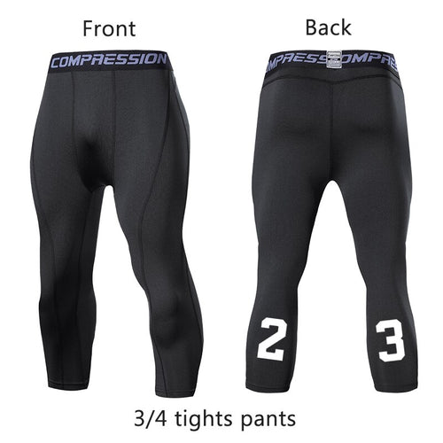 Load image into Gallery viewer, Men&#39;s Compression Pants Male Tights Leggings for Running Gym Sport Fitness Quick Dry Fit Joggings Workout White Black Trousers
