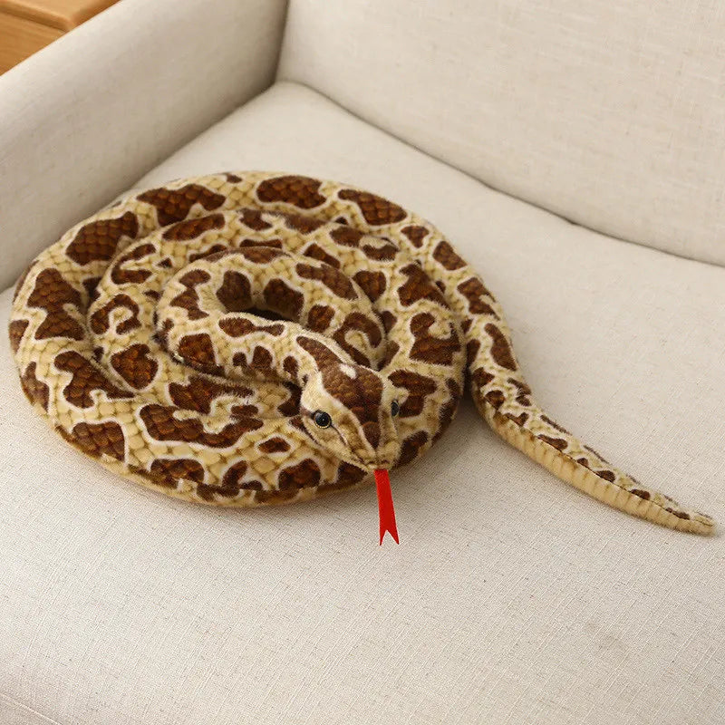 110cm/300cm Simulation Long Golden Python Giant Real Snakes Plush Toy Stuffed Snake Plushie Children Boys Gift Home Decoration