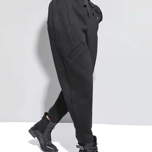 Load image into Gallery viewer, High Elastic Waist Black Thick Casual Harem Pants New Loose Fit Trousers Women Fashion Tide Spring Autumn 2025 1DF4690
