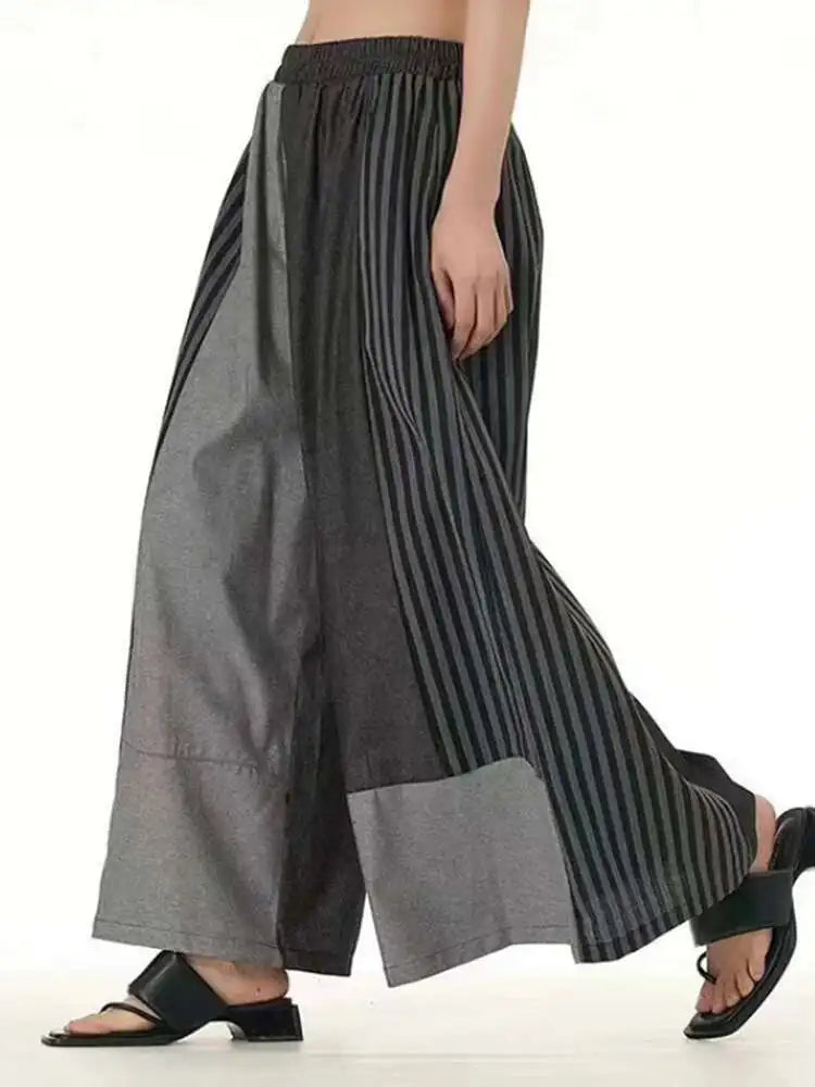 High Waist Blue Striped Denim Long Casual Wide Leg Jeans New Women Trousers Fashion Tide Spring Autumn 2025 1DJ0273