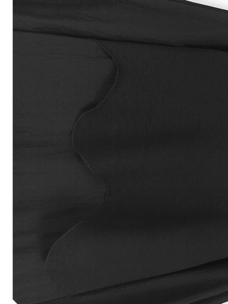 Women Black False Two Ruffles Hem Big Size Midi Dress New Round Neck Long Sleeve Fashion Tide Spring Autumn 2025 1DH9654