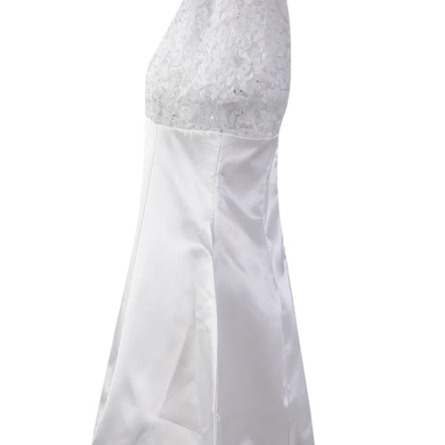 Load image into Gallery viewer, Women White Lace Rhinestones Elegant Slim Mini Dress New Round Neck Short Sleeve Fashion Tide Spring Summer 2025 CPG2980
