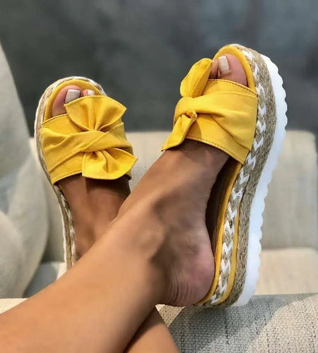 Slippers Women Sandals Platform Sandals Shoes Women Bow 2022 Summer Sandals Slipper Indoor Outdoor Flip-flops Beach Shoes Female