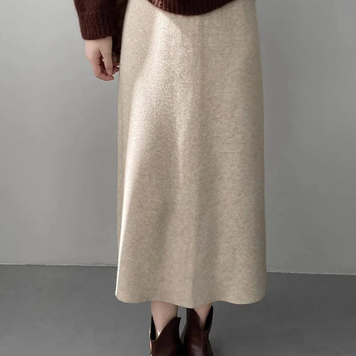 Load image into Gallery viewer, High Waist Skirt Thicken Warm Women Autumn Winter Casual Solid Color Length-option Female Skirts C-296
