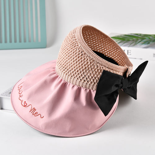 Load image into Gallery viewer, Summer Hats For Women Fashion Letter Design Straw Hat  Empty Top Sun Hat Travel Beach Hat
