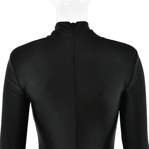 Load image into Gallery viewer, Hollow Out Long Sleeve Sexy Maxi Dress For Women Gown Autumn Winter New Metal Buckle Ruched Slit Long Dress Elegant
