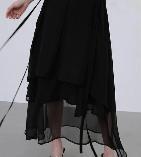 Solid Casual Skirts For Women High Waist Asymmetrical Loose Temperament Long Skirts Female Fashion Clothing