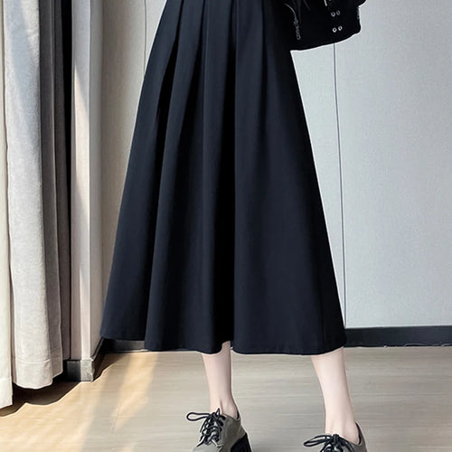 Load image into Gallery viewer, Classic Black High Waist Slim Women Midi Skirts Autumn Pure Color Basic Simple Casual Fashion 3-colors Female Suit Skirts
