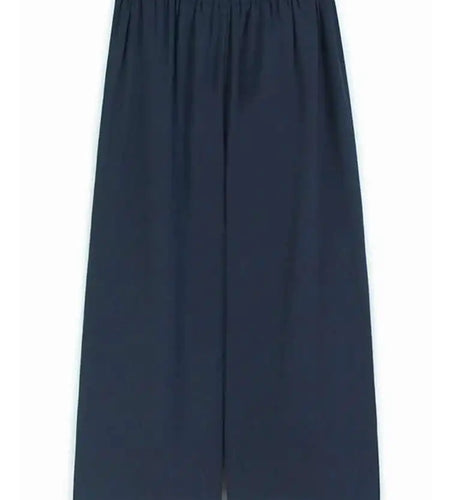 High Elastic Waist Dark Blue Pleat Elegant Long Wide Leg Pants New Trousers Women Fashion Tide Spring Autumn 2025 1DH9806