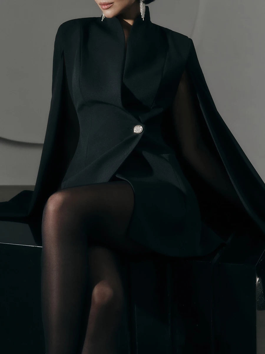 Solid Slimming Spliced Button Minimalist Jackets for Women V Neck Long Sleeves Temperament Jacket Female Clothing