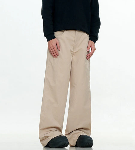 Men's Cargo Pants New  American High Street Drawstring Design Micro Flared Trendy Elastic Waist Male Bottoms Summer 9W1948