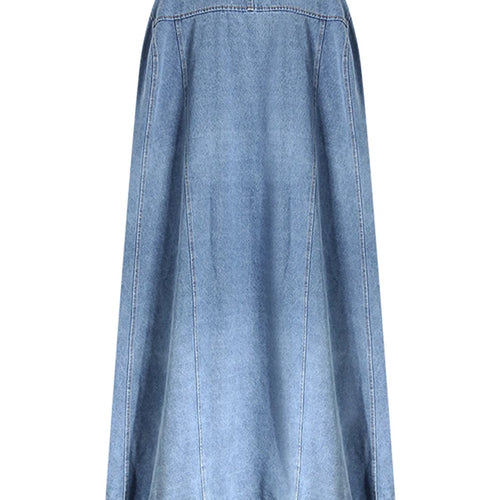 Load image into Gallery viewer, Women Blue Denim Irregular Big Size Cloak Trench New Lapel Long Sleeve Windbreaker Fashion Tide Spring Autumn 2025 7AB6483
