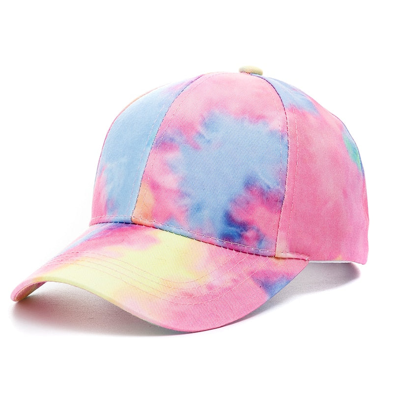 Outdoor Casual Tie Dye Caps For Women Rainbow Colorful Baseball Cap Female Fashion Streetwear Summer Hat