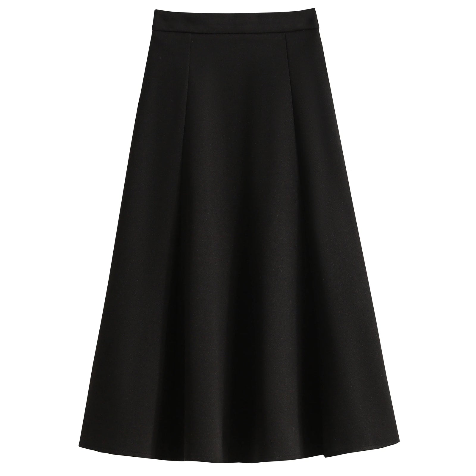 Autumn Winter Black Brown Oversized Woolen Long Skirt Women Fashion Korean Ladies Red High Waist Festival Pleated A-line Skirts