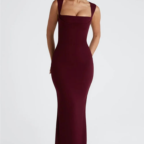 Load image into Gallery viewer, Square Collar Sleeveless Sexy Maxi Dress For Woman Fashion Spring Summer New High Waist Bodycon Club Party Long Dress
