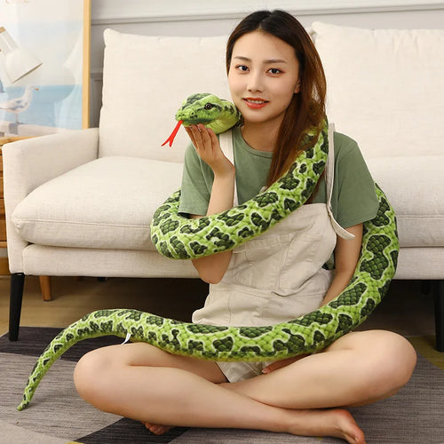 Load image into Gallery viewer, 1pc 200cm/300cm Giant Snakes Plush Toy Simulation Long Golden Python Stuffed Snake Plushie Children Boys Gift Home Decoration
