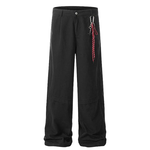 Load image into Gallery viewer, Men's Cargo Pants Star Hanging Decoration Loose Straight Wide Leg Casual Multi Pockets Design Male Trousers Summer 9W1860
