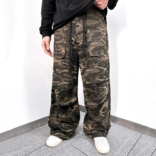 Load image into Gallery viewer, Men's Cargo Pants New American Style High Street  Loose Multi Pockets Trendy Straight Wide Leg Summer Male Trousers 9W1779

