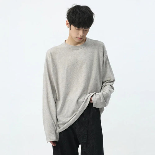 Load image into Gallery viewer, Men&#39;s T-shirt Spring Summer New Korean Style Clean Male Top Fashion Long Sleeve Round Neck Casual Solid Color 9C5291
