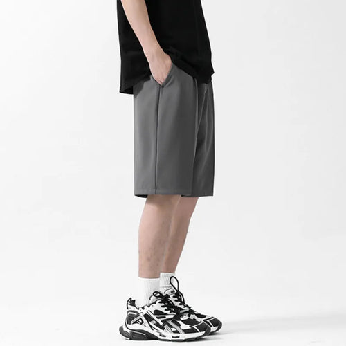 Load image into Gallery viewer, Fashion Men&#39;s Suit Shorts Loose Ice Silk Solid Color Summer Casual Kroean New Trendy Male Five Quarter Pants 2025 9W1349
