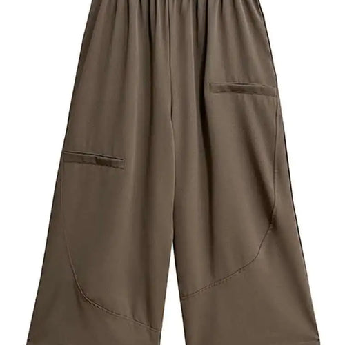 Load image into Gallery viewer, High Elastic Waist Brown Brief Spliced Long Wide Leg Pants New Trousers Women Fashion Tide Spring Autumn 2025  1DH5698
