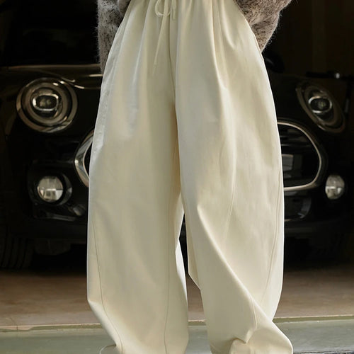 Load image into Gallery viewer, High Elastic Waist Beige Casual Long Wide Leg Pants New Loose Fit Trousers Women Fashion Tide Spring Autumn 2025 1DH2803
