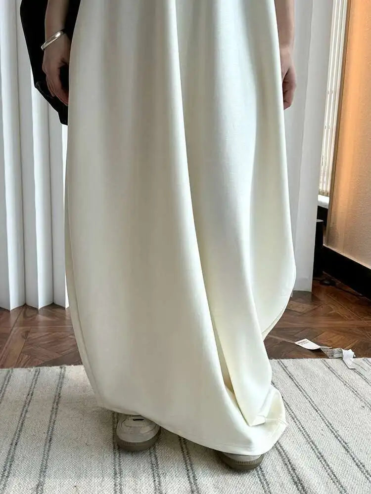 Women Black Brief Irregular Shaped Pocket Long Elegant Dress New V-Neck Sleeveless Fashion Tide Spring Autumn 2025 1DH9419