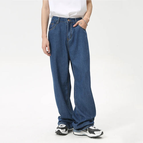 Load image into Gallery viewer, American Style Causal Men&#39;s Denim Pants Fashion Loose Wide Leg Male Trousers Summer Stylish Autumn Tide 9C5900
