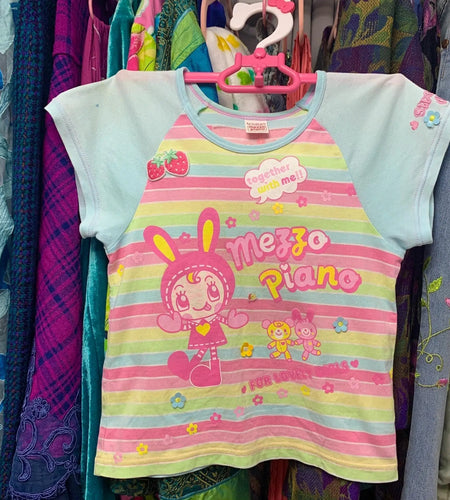 Shirts for Women Kawaii Japanese T Shirts 2024 Ropa Mujer Vintage Striped Short Sleeve Tees Y2k Tops Casual Fashion Crop T-shirt