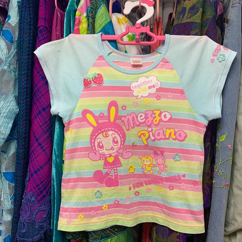 Load image into Gallery viewer, Shirts for Women Kawaii Japanese T Shirts 2024 Ropa Mujer Vintage Striped Short Sleeve Tees Y2k Tops Casual Fashion Crop T-shirt
