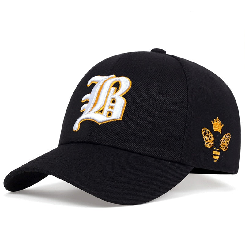 Bee baseball cap hip hop casual cotton embroidery honeybee snapback hat outdoor sports cap hats