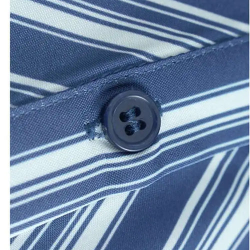 Load image into Gallery viewer, Women Blue Striped Spliced Pocket Big Size Casual Shirt Dress New Lapel Sleeve Fashion Tide Spring Summer 2025 1DH9810
